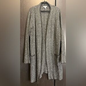 Nine West Black and White sweater Cardigan with Black Tipping